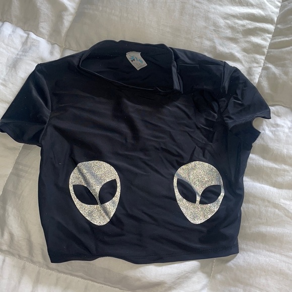 iHeartRaves Tops - Reflective Alien Top